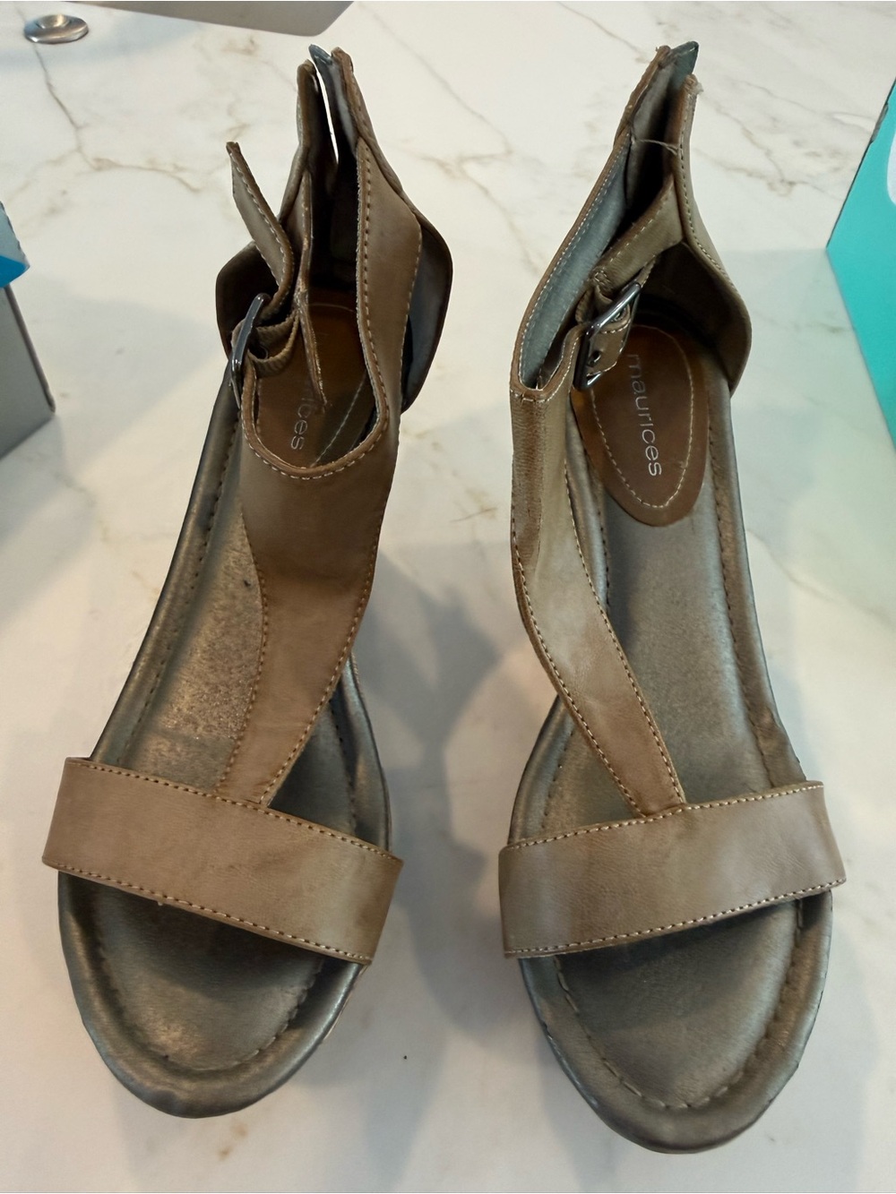 Maurices Taupe Ankle-Strap Women's Sandals